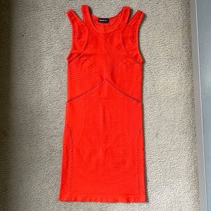 Brand New Bebe orange mini dress